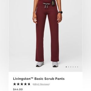 Figs Livingston in Burgundy Size Large